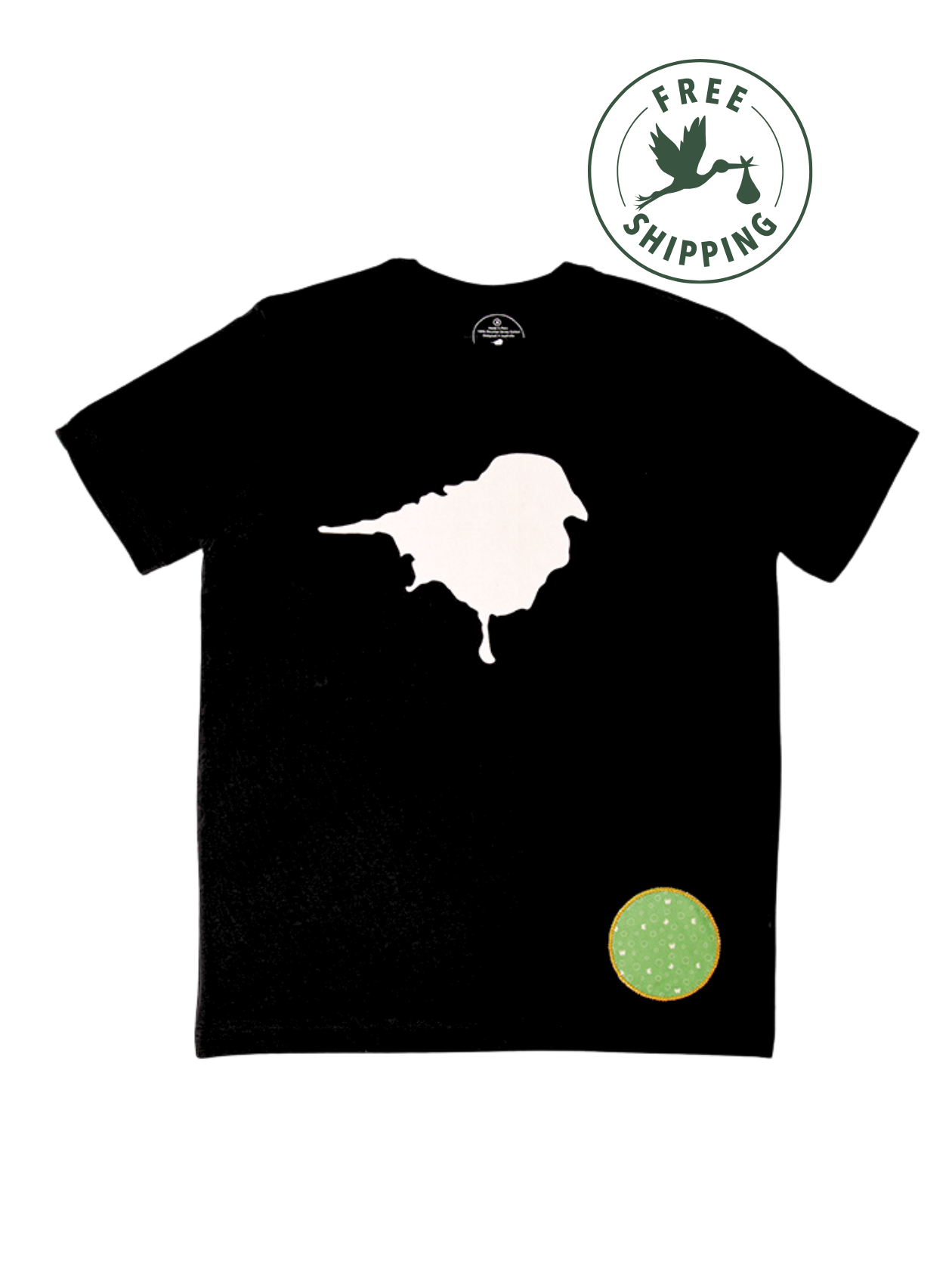 LYFER black t-shirt with birdmark logo  with a free shipping logo