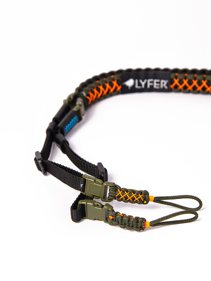 Close up detailing the clasps of the ethically hand-made, Binocular strap bundle for birdwatching gift for Australian birders.