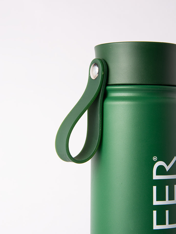Close up of LYFER thermo bottle