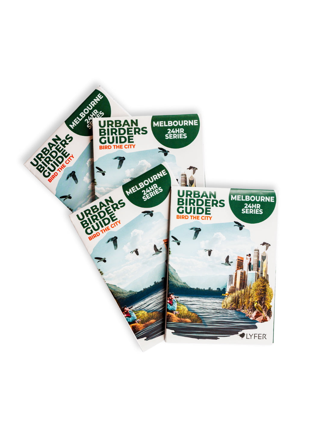 Three 'Urban Birds Guide' books on a white background