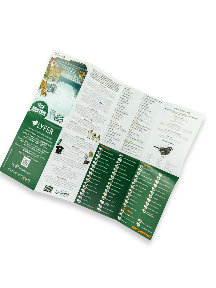 LYFER inside of Urban Birders Guide showing the Bird List Check List