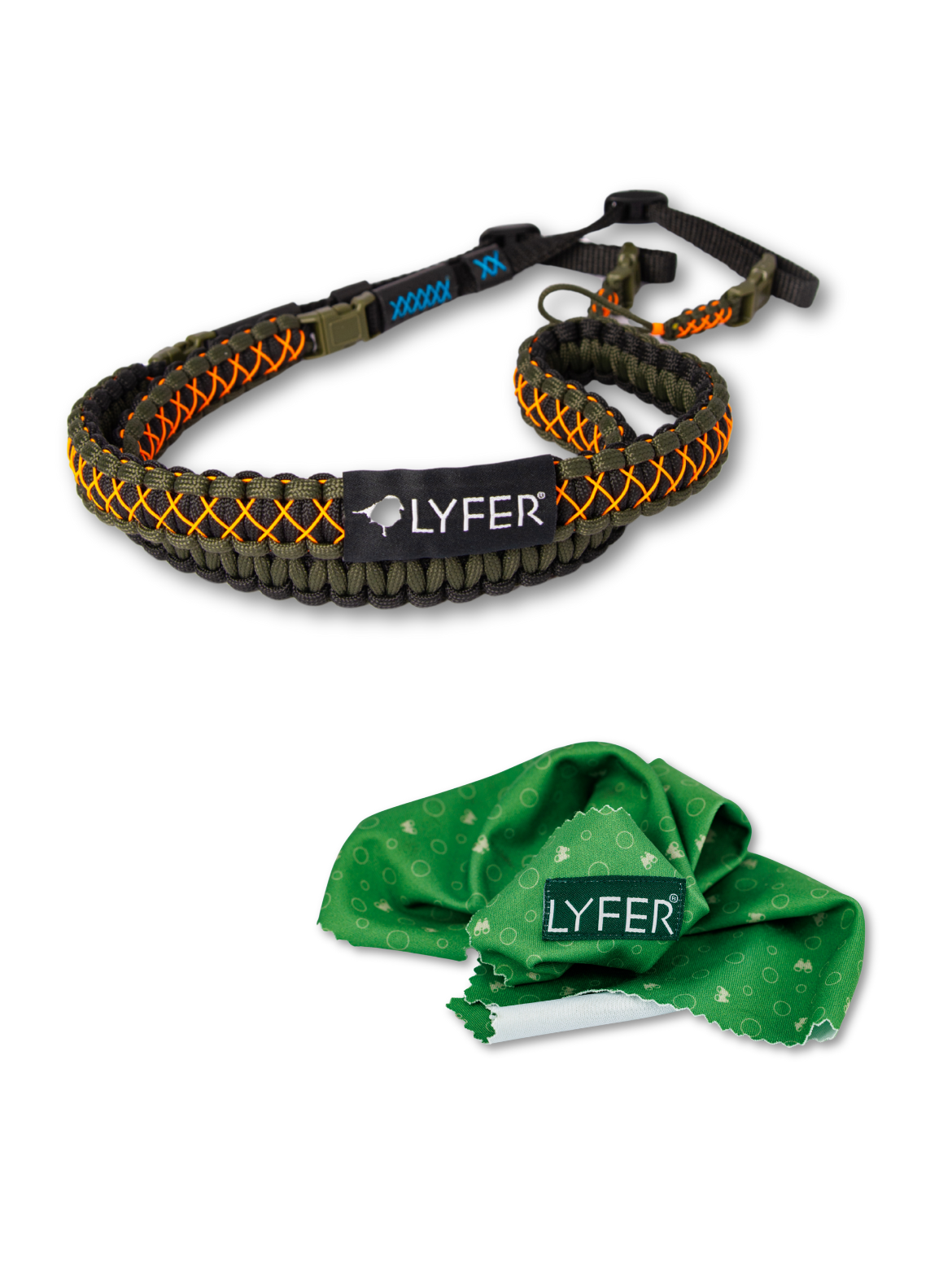 Binocular strap and micro-fibre cloth bundle